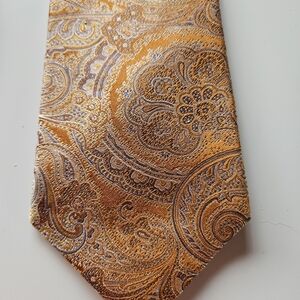 Daniel Cremieux Gold and Silver Paisley Men's Tie